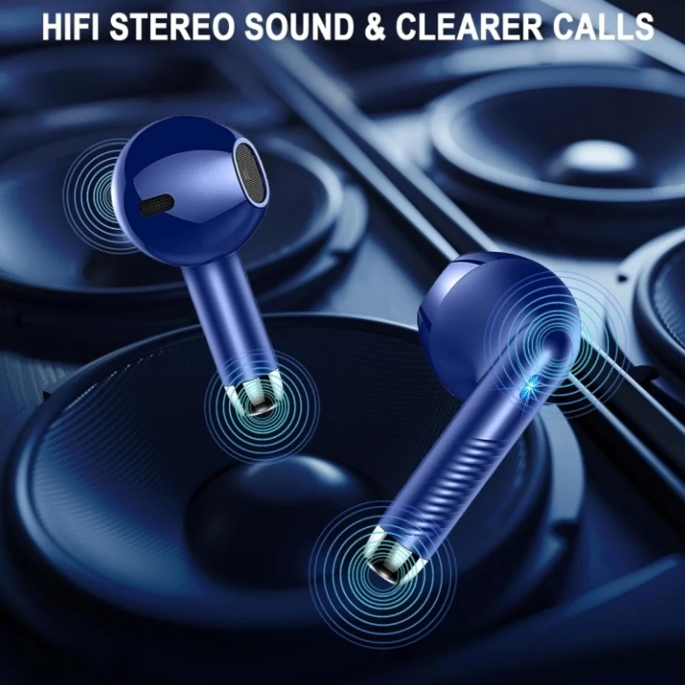 Wireless Bluetooth Earbuds with Charging Case - Blue